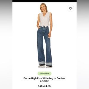 Agolde Blue Wide Leg Jeans
